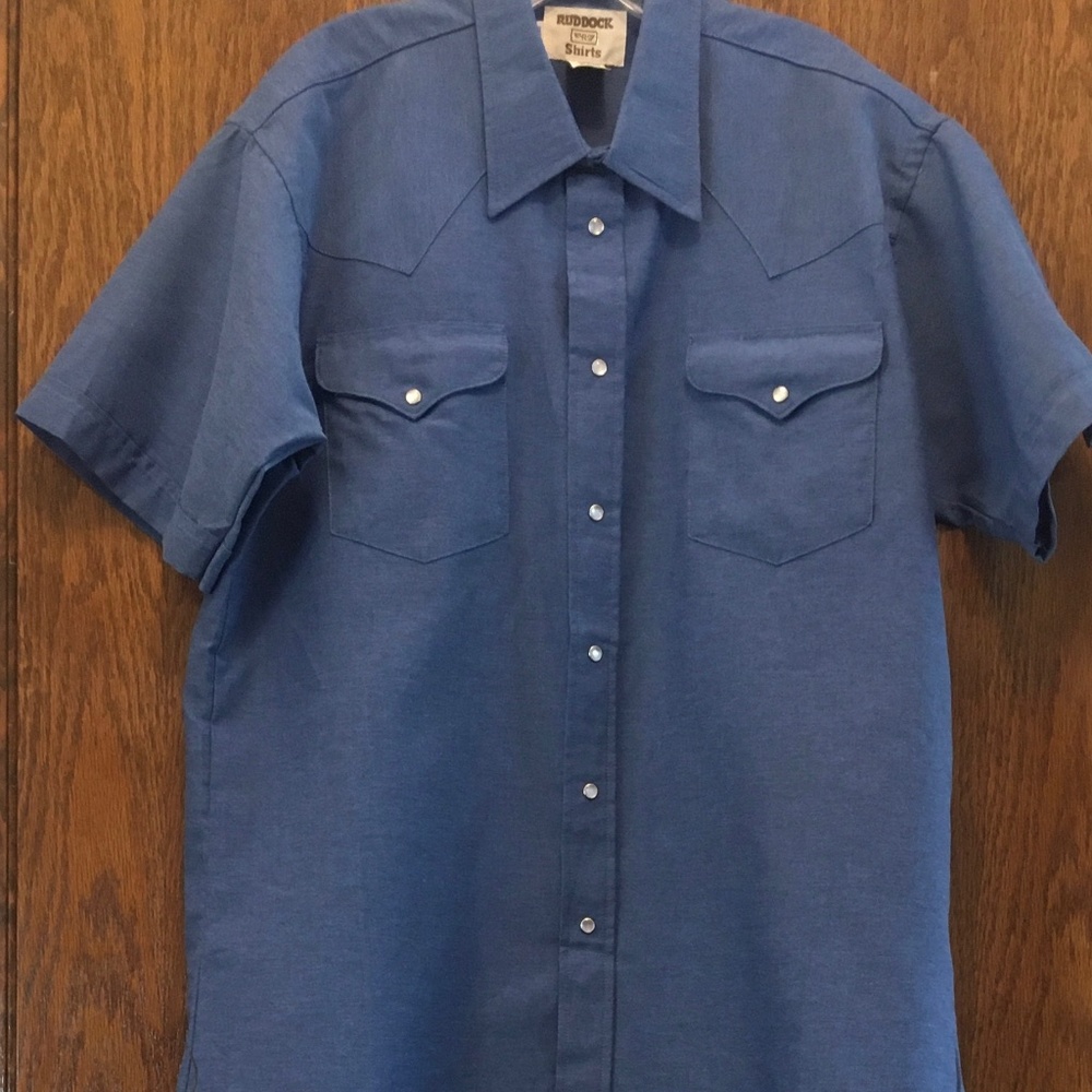 1092Men's Ruddock blue 17 western shirt sleeve